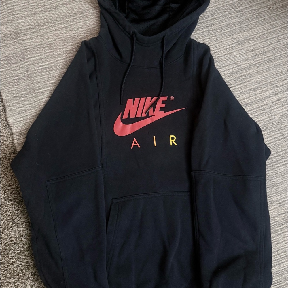 Nike Black Hoodie with White Tag and Black Swoosh
